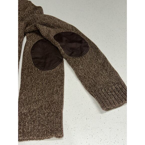 Lauren Ralph Lauren Knit Cardigan Button up Elbow Patches Pockets Brown M - Picture 8 of 11
